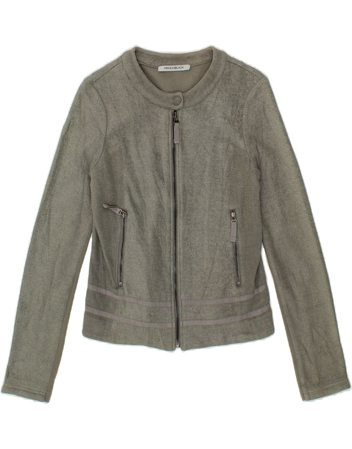 PENNY BLACK Womens Blazer Jacket UK 8 Small Grey Cotton Vintage Penny Black and Second-Hand Penny Black from Messina Hembry 