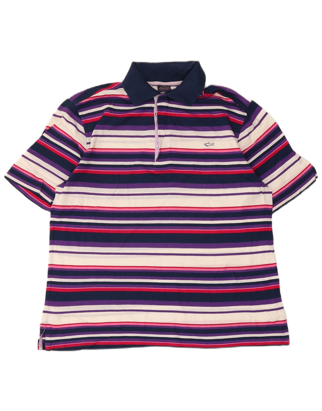 Paul & Shark Herren-Poloshirt, klein, mehrfarbig, gestreift, Baumwolle