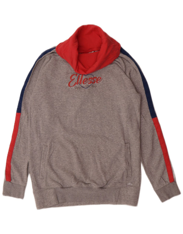 Ellesse Grafik-Sweatshirt für Mädchen, 13–14 Jahre, graue Baumwolle