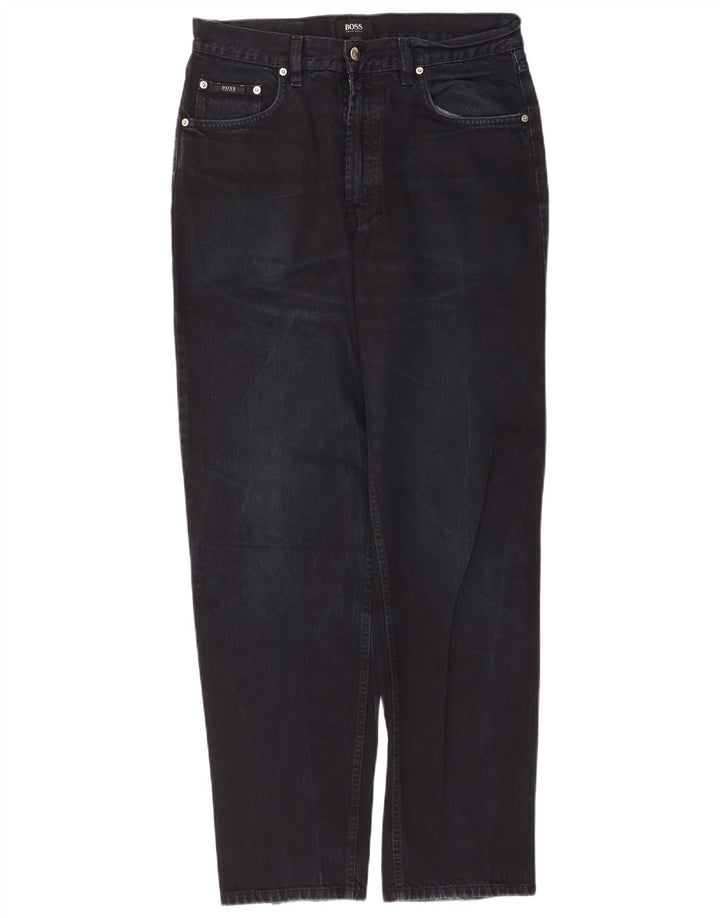 Hugo Boss Herren Straight Jeans W32 L32 Schwarz