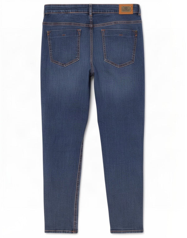 Zara Damen Crop Skinny Jeans EU 42 Large W32 L26 Blaue Baumwolle