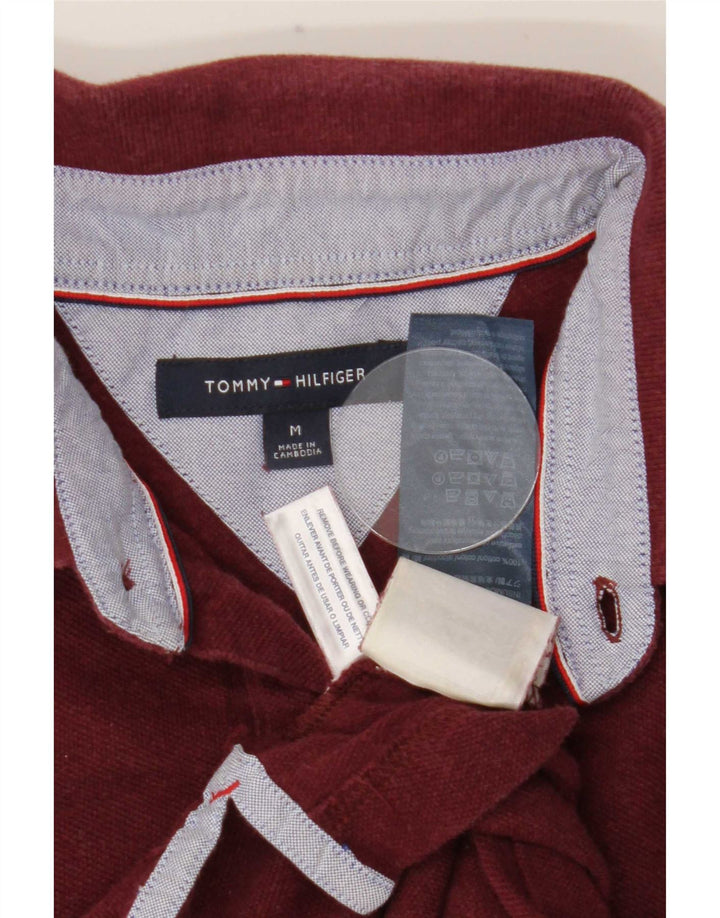 Tommy Hilfiger Herren-Poloshirt aus mittlerer burgunderroter Baumwolle