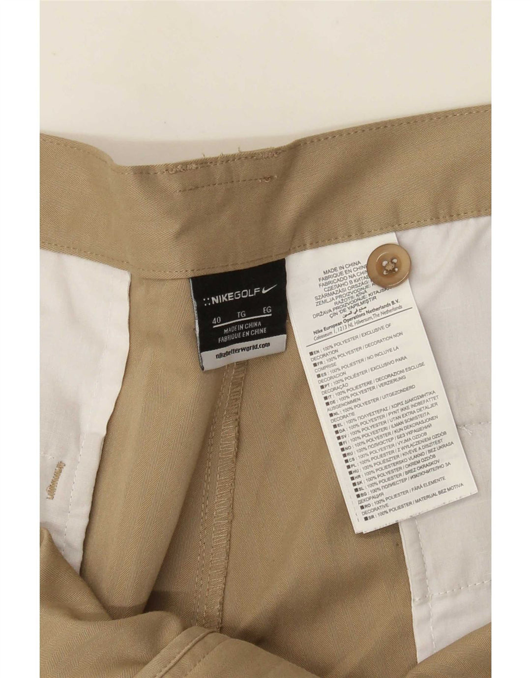 Nike Herren Chino Shorts W40 XL Beige Polyester
