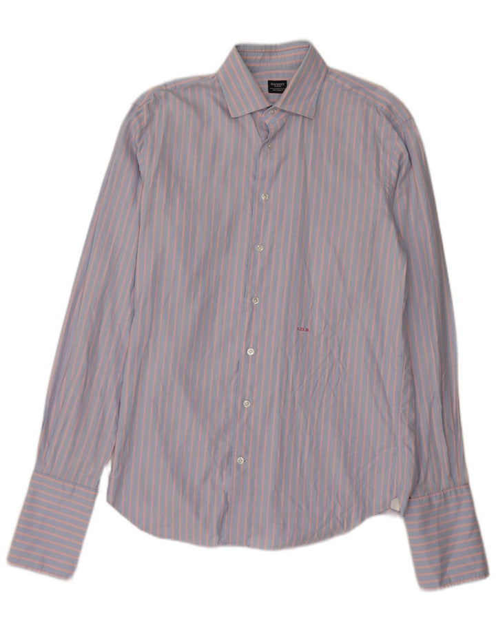 Hackett Herren-Formalhemd, mittelblau gestreift