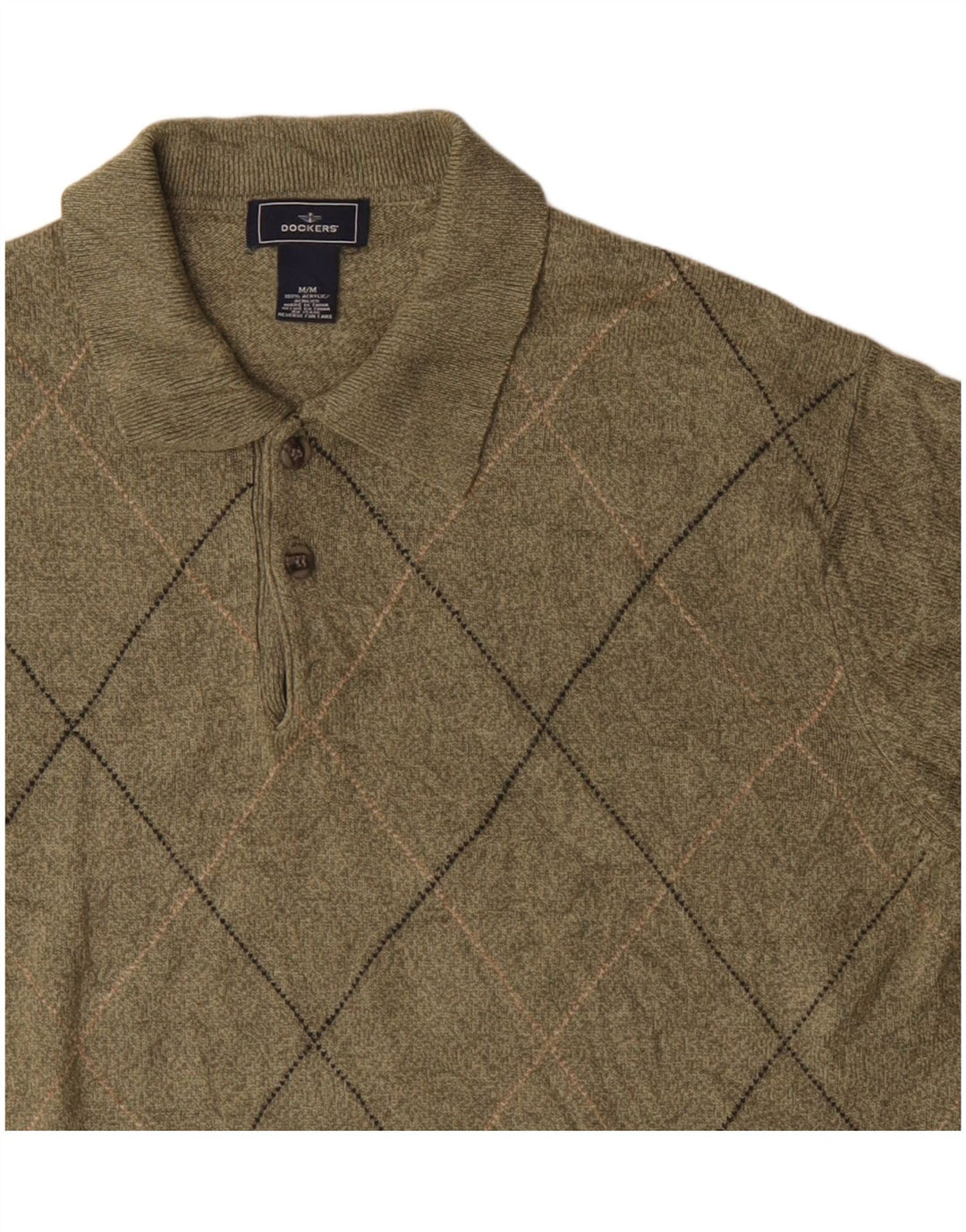 Dockers Herren-Pullover mit Rollkragen, Mittelkhaki, Argyle/Diamant-Acryl