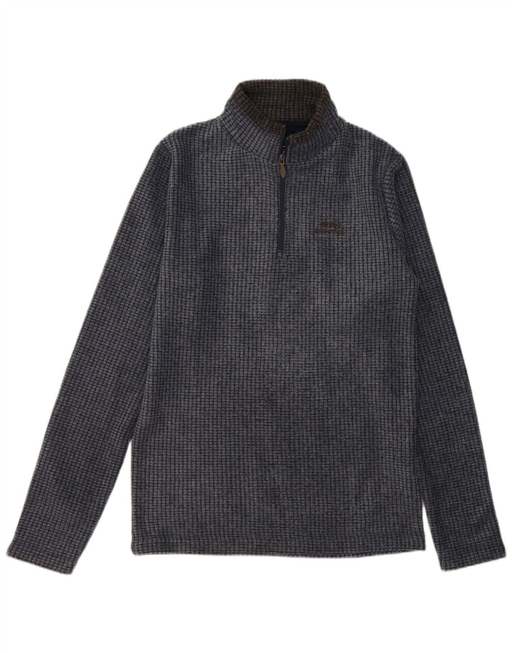 Weird Fish Herren-Fleecepullover mit Reißverschluss am Hals, Größe S, Marineblau, Polyester