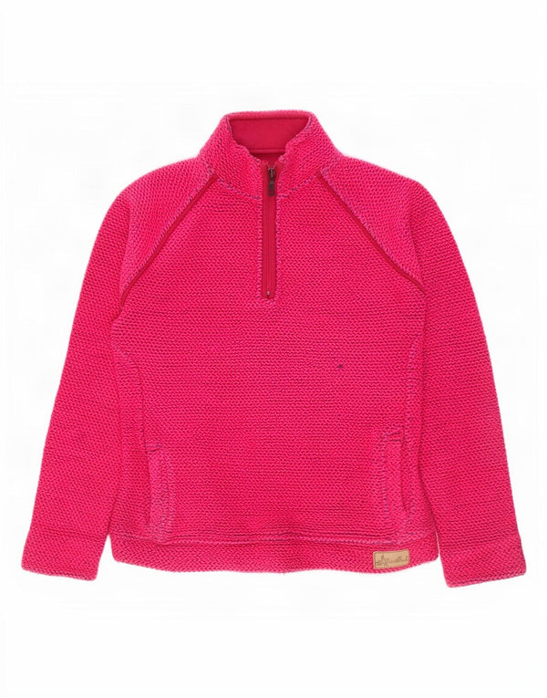 Weird Fish Damen-Sweatshirt mit Reißverschluss am Hals, Gr. 10, Größe S, Rosa, Baumwolle