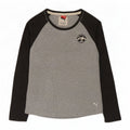 Puma Damen Top Langarm UK 12 Mittelgraue Colourblock-Baumwolle