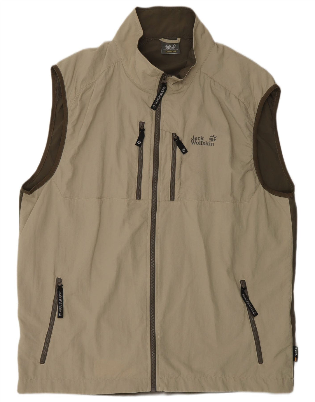 JACK WOLFSKIN Herren Utility Gilet UK 50 3XL Khaki Colourblock Polyester
