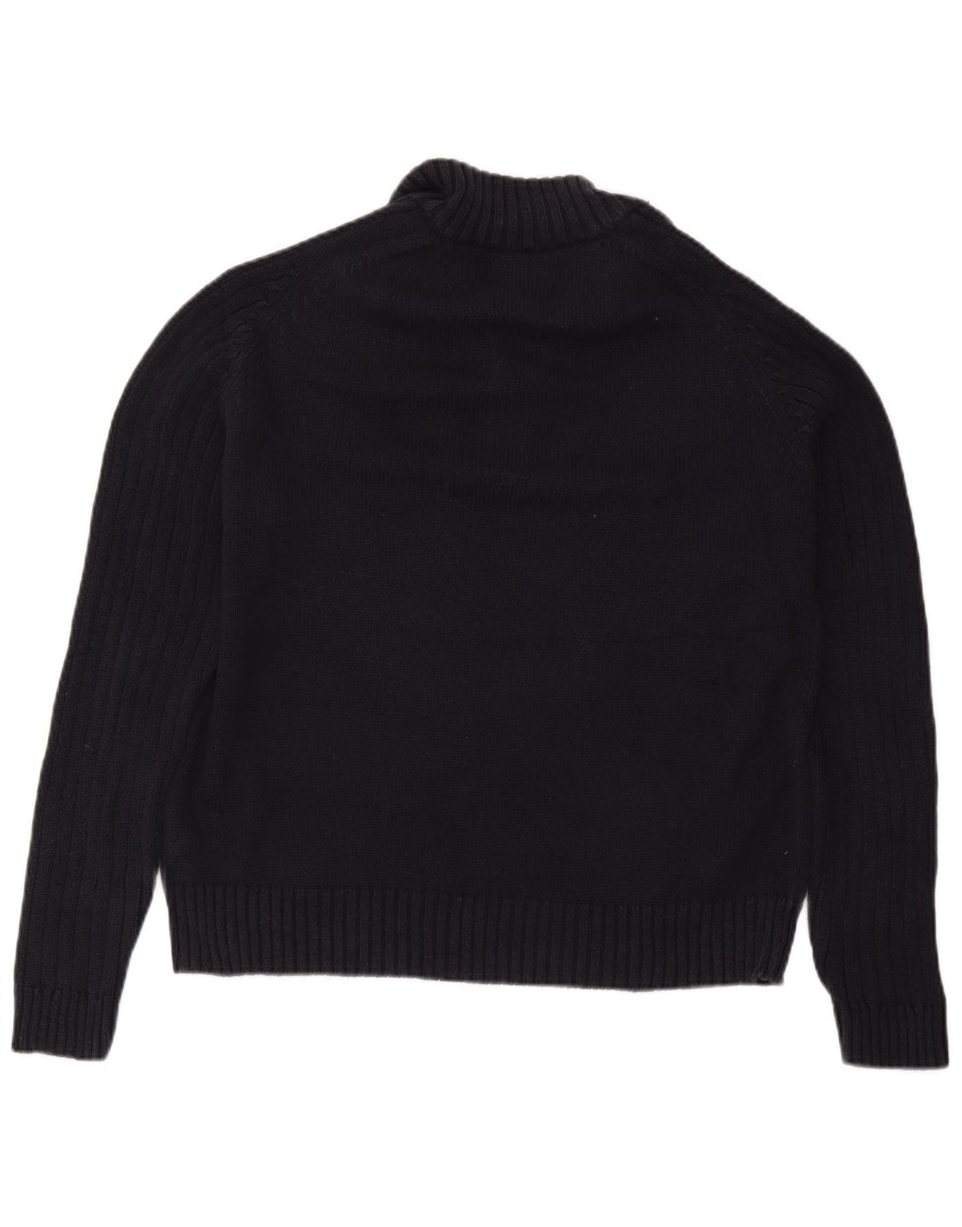 Marks & Spencer Herren Blauer Harbour-Pullover mit Knopfkragen, Größe L, Marineblau