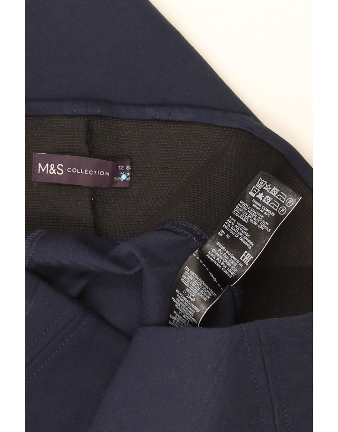 Marks & Spencer Damen Crop Leggings UK 12 Medium Marineblau Viskose