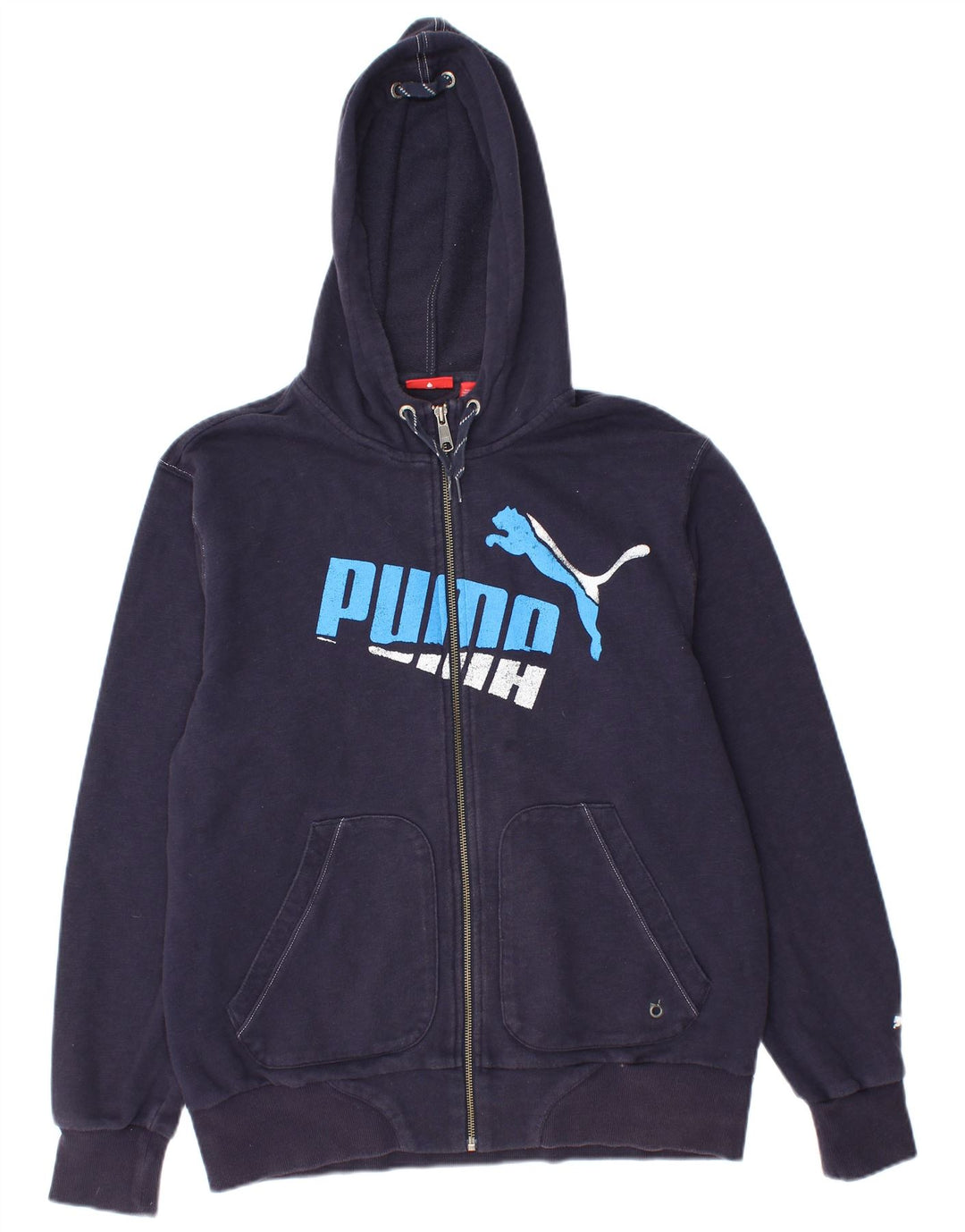 PUMA Herren Graphic Zip Hoodie Pullover Medium Marineblau