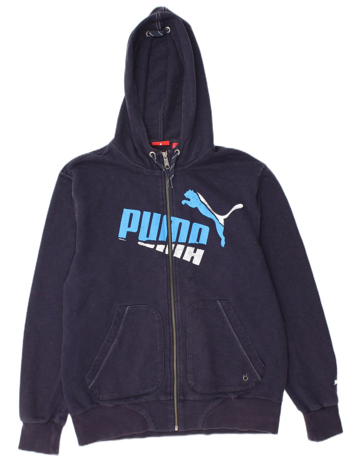 PUMA Herren Graphic Zip Hoodie Pullover Medium Marineblau