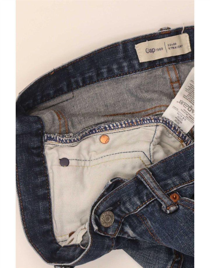 Gap Damen Straight Jeans W32 L30 Blaue Baumwolle