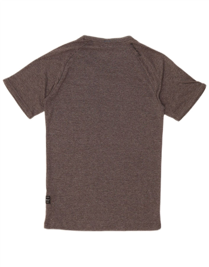 REPLAY Damen T-Shirt Top UK 10 Small Grau geflecktes Polyester