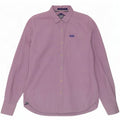 Superdry Herren-Hemd XL aus violetter Gingham-Baumwolle