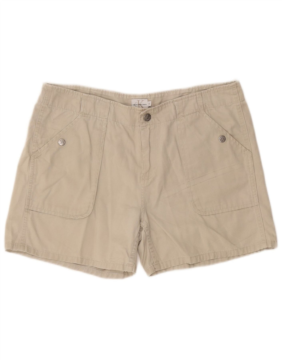 CALVIN KLEIN Damen Shorts US 10 Medium W27 Grüne Baumwolle