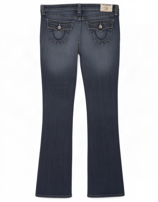 True Religion Damen Bootcut-Jeans W27 L31 Marineblaue Baumwolle