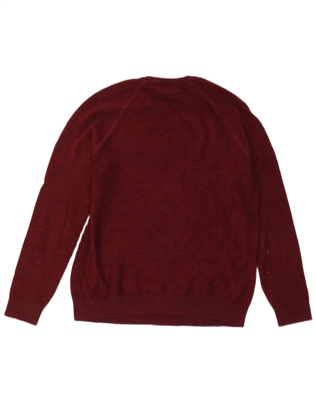 Marks & Spencer Herren-Pullover mit Rundhalsausschnitt, mittlerer burgunderroter Baumwolle