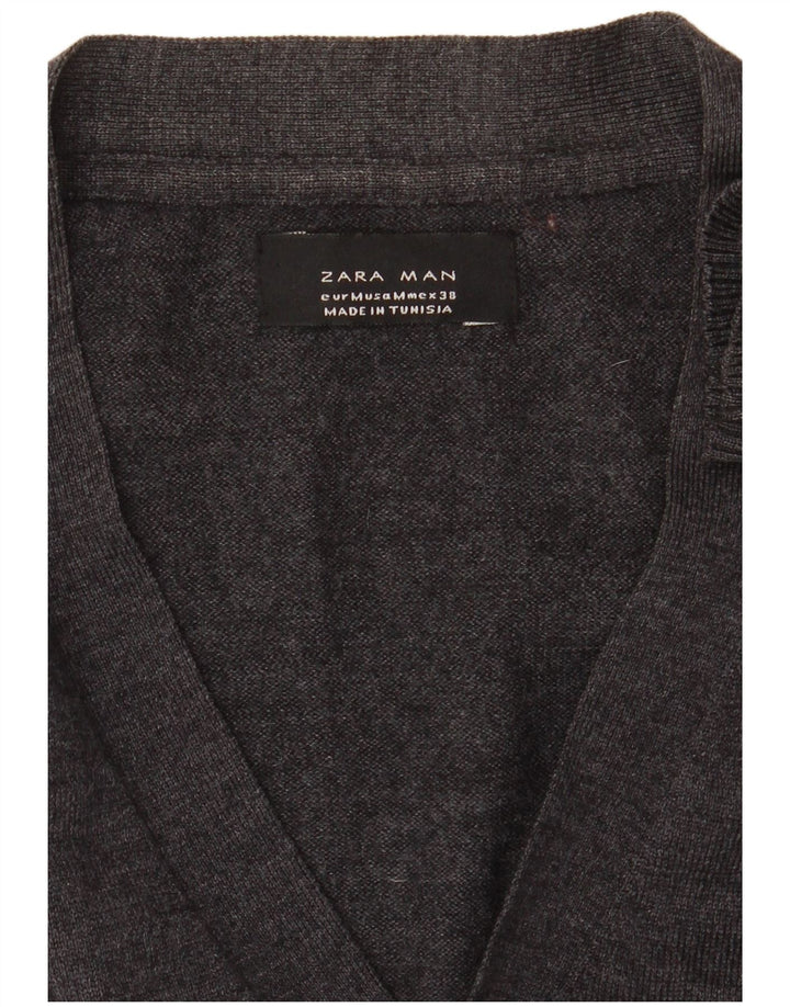 Zara Herren-Cardigan-Pullover Mittelgrau