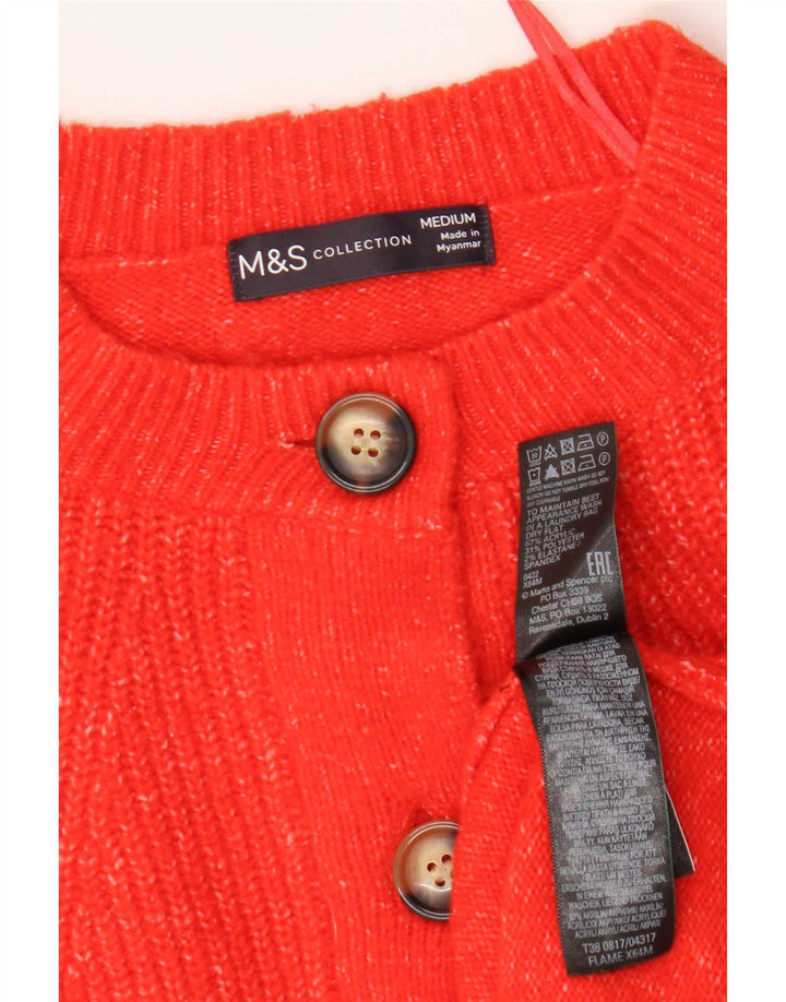 Marks & Spencer Damen-Cardigan-Pullover UK 14 Mittelorange meliertes Acryl