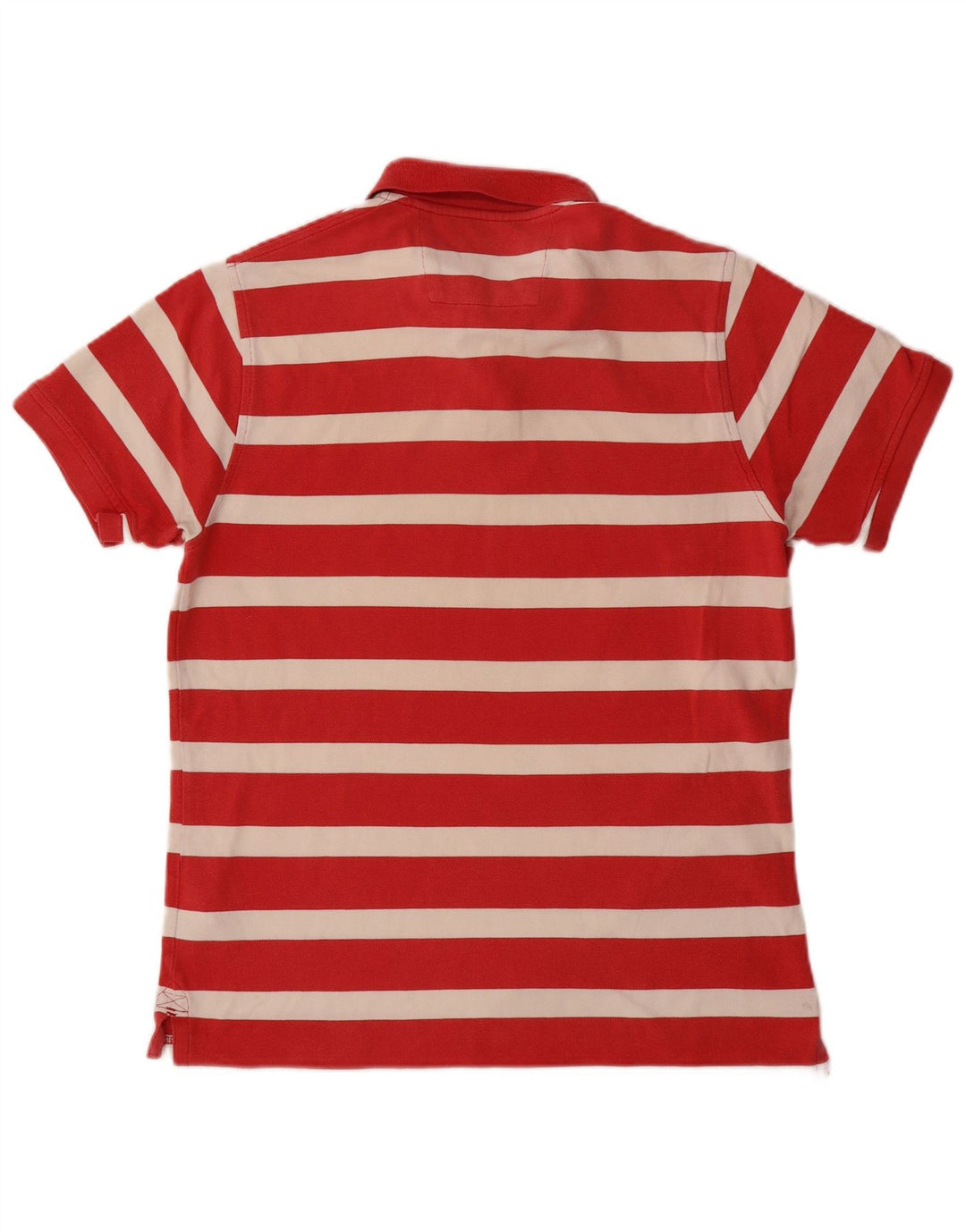MUSTO Herren-Poloshirt aus mittelroter, gestreifter Baumwolle