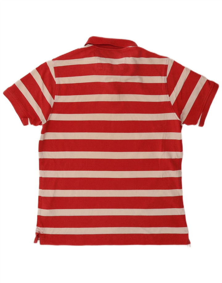 MUSTO Herren-Poloshirt aus mittelroter, gestreifter Baumwolle