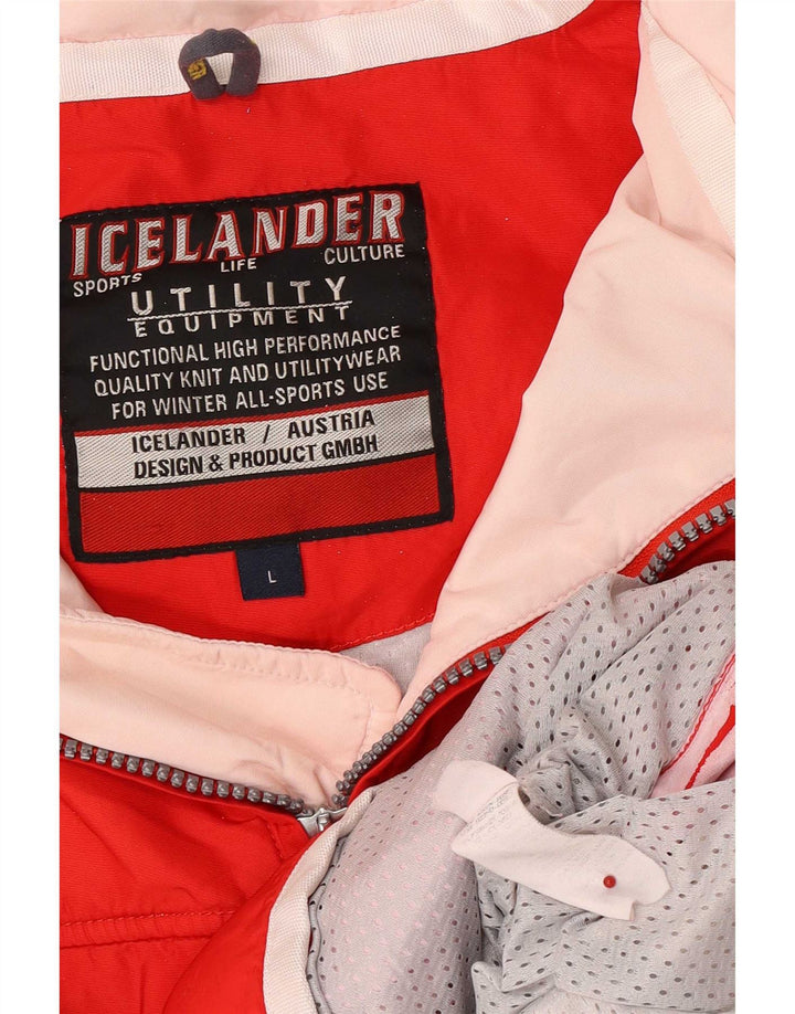 Vintage Herren Utility Kapuzen-Anorakjacke UK 40 Großes rotes Polyamid