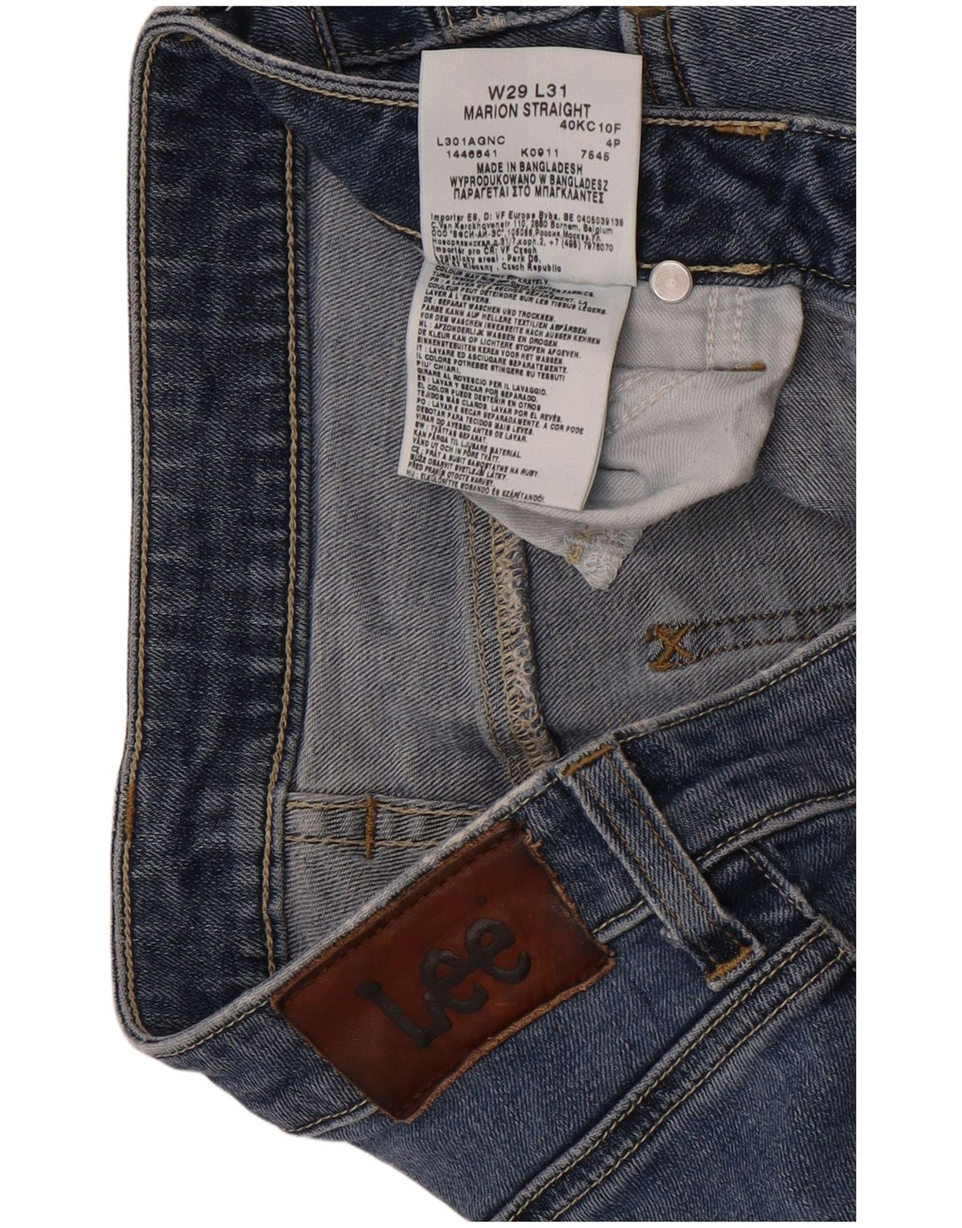 Lee Herren Marion Straight Jeans W29 L31 Blaue Baumwolle