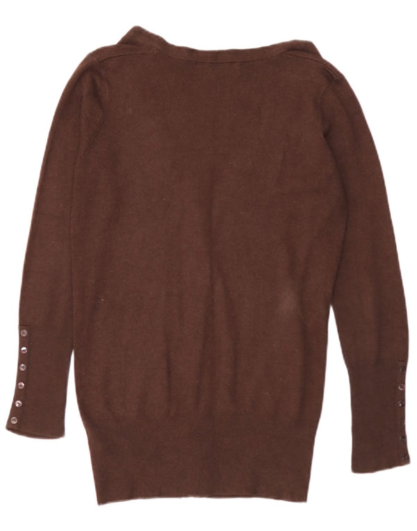Zara Damen-Cardigan-Pullover UK 12 Mittelbrauner Rayon