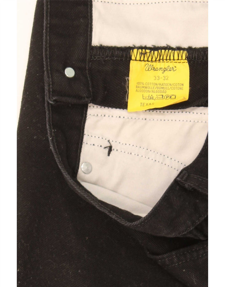 Wrangler Herren Texas Straight Jeans W33 L32 Schwarze Baumwolle