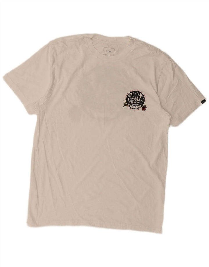VANS Herren Slim Fit Graphic T-Shirt Top Large Weiß