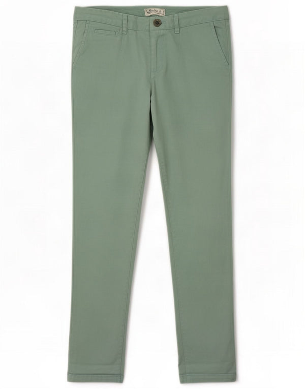 Fat Face Damen Slim Chino Hose UK 12 Medium W32 L31 Grüne Baumwolle