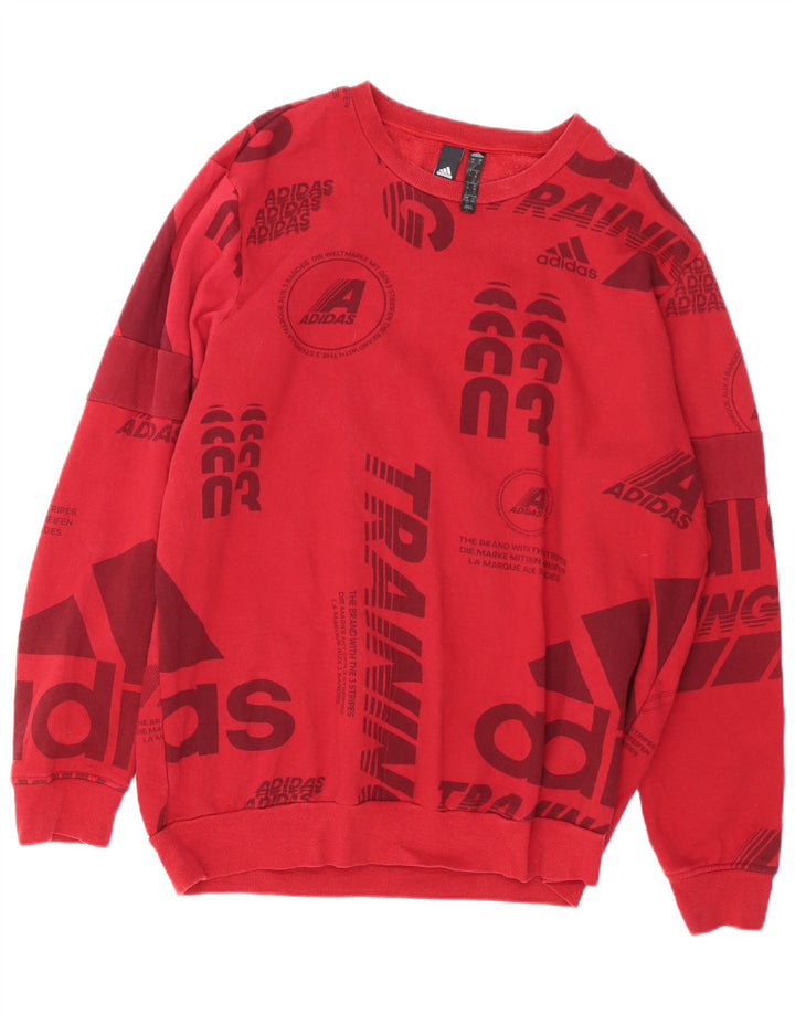 Adidas Herren Grafik-Sweatshirt-Pullover XL aus roter Baumwolle