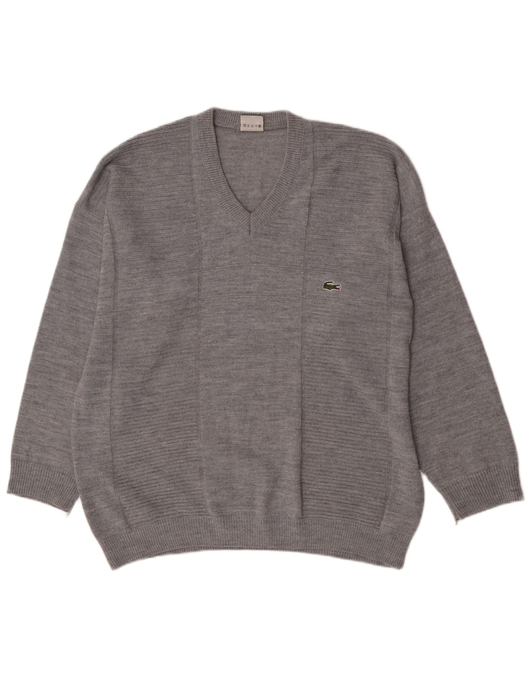Lacoste Herren-Pullover mit V-Ausschnitt, 2XL, graue Baumwolle