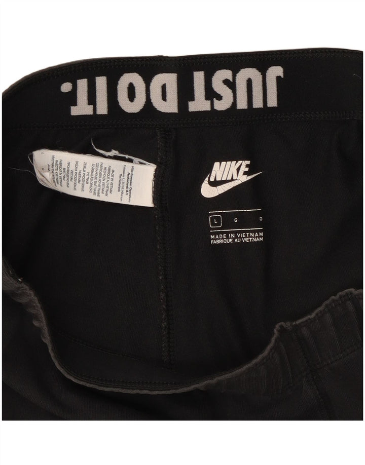 Nike Womens Graphic Leggings UK 14 Große schwarze Baumwolle