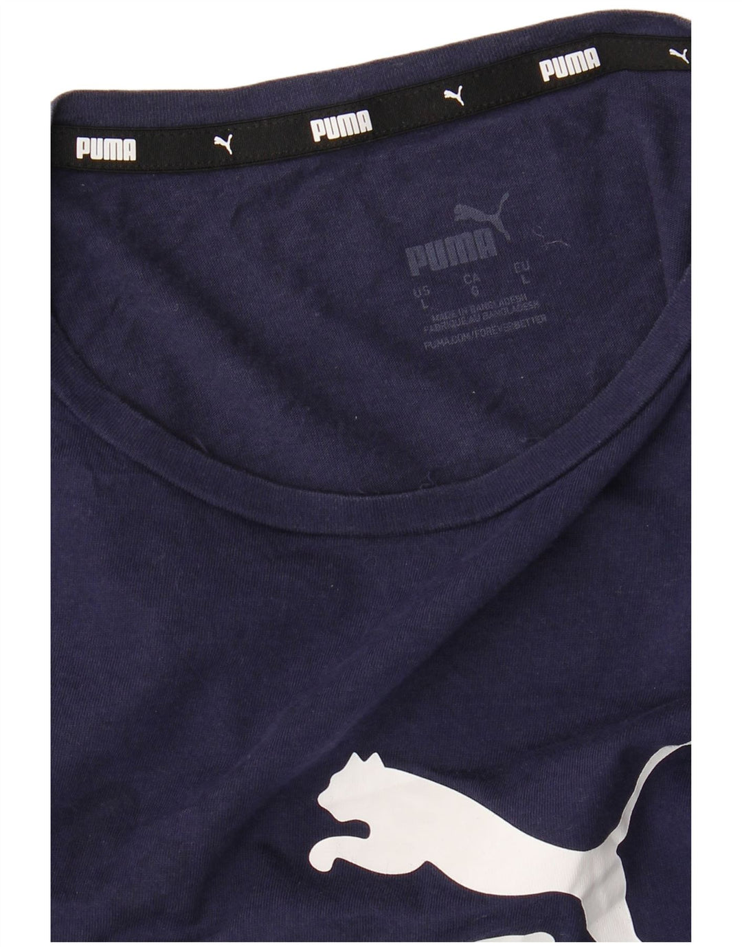 Puma Damen Grafik T-Shirt Top UK 14 Large Marineblau