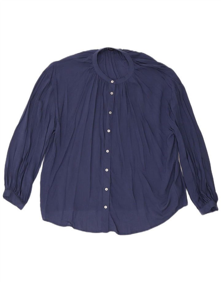Marks & Spencer Damen Hemdbluse UK 14 Große marineblaue Viskose