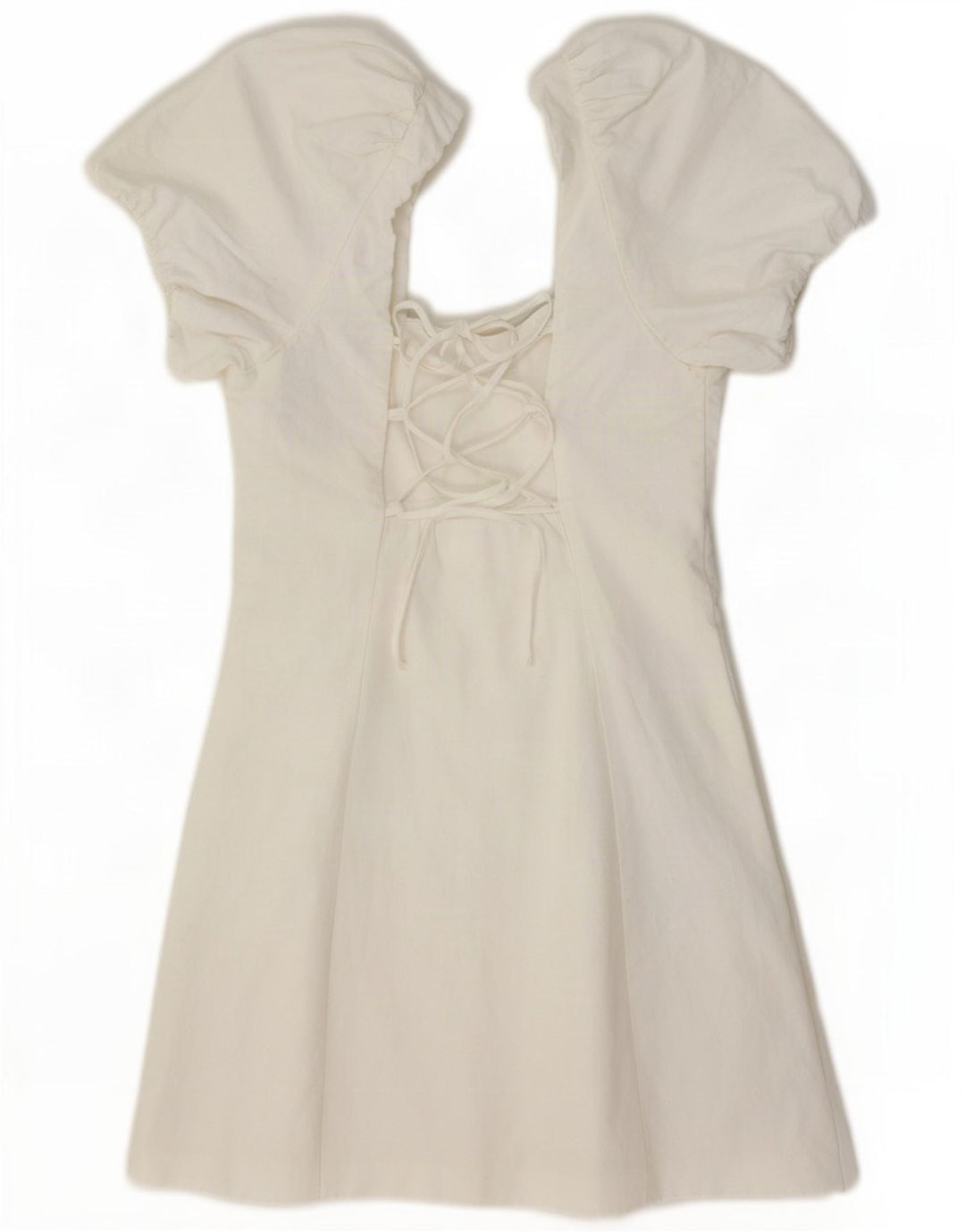 Zara Damen schulterfreies Minikleid, Größe S, Weiß, Viskose