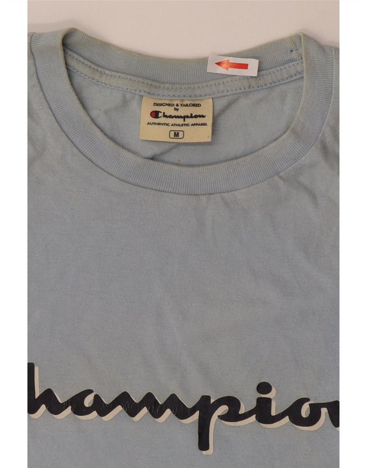 Champion Herren-T-Shirt mit Grafik, mittelblau, gestreift, Baumwolle