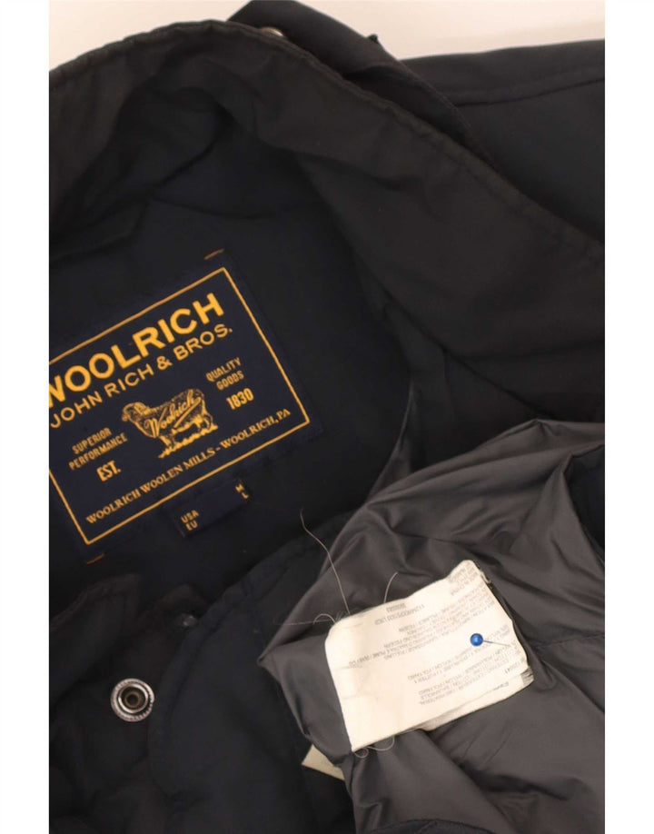 Woolrich Wattierte Herrenjacke UK 38 Mittelmarineblaue Baumwolle