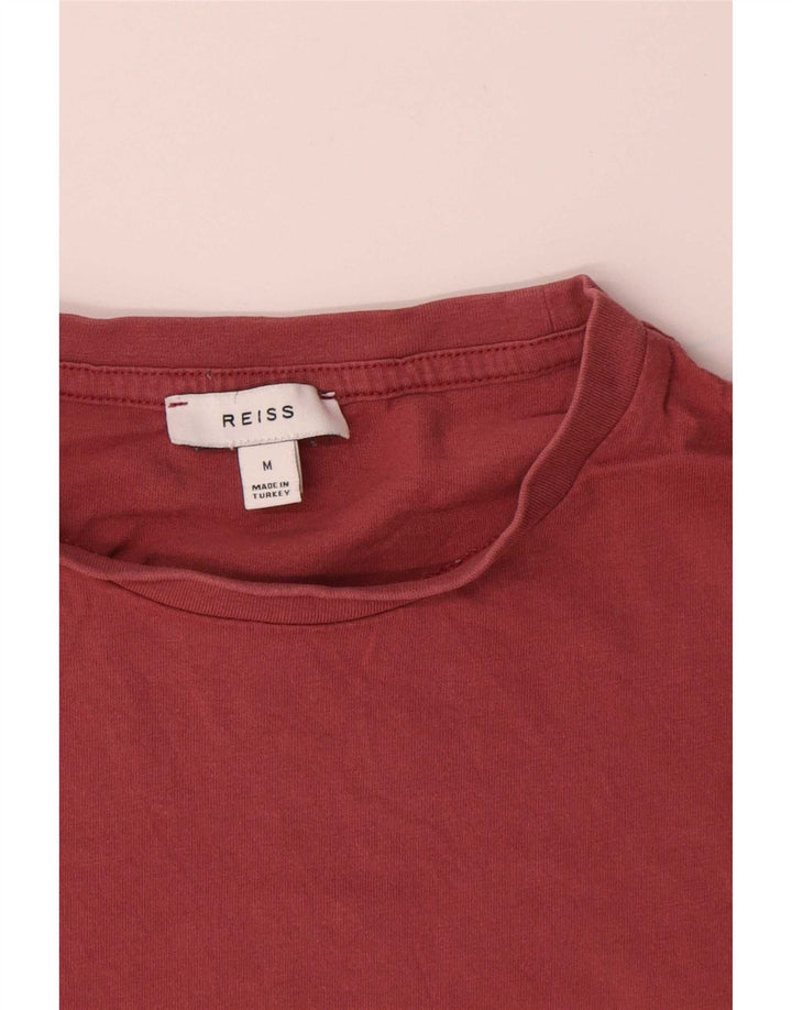 Reiss Herren-T-Shirt-Oberteil aus mittelroter Baumwolle