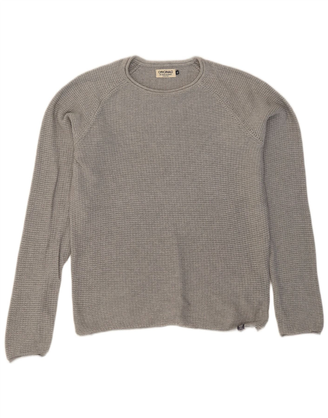 JACK & JONES Herren-Pullover mit Rundhalsausschnitt, XL, graue Baumwolle