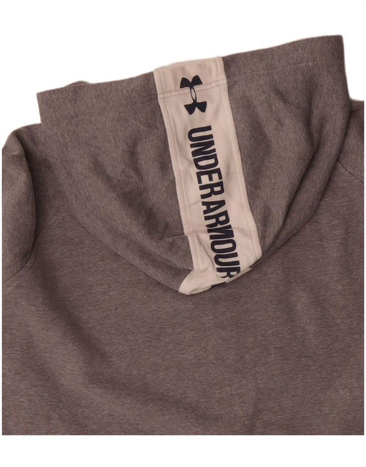 UNDER ARMOUR Herren-Kapuzenpullover mit grafischem Reißverschluss und mittelgrauem Farbblockmuster