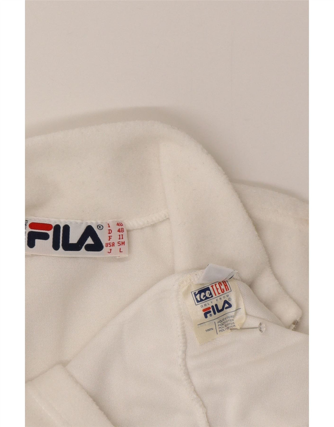 Fila Herren-Fleecepullover mit Reißverschluss, IT 48, mittelweißes Polyester
