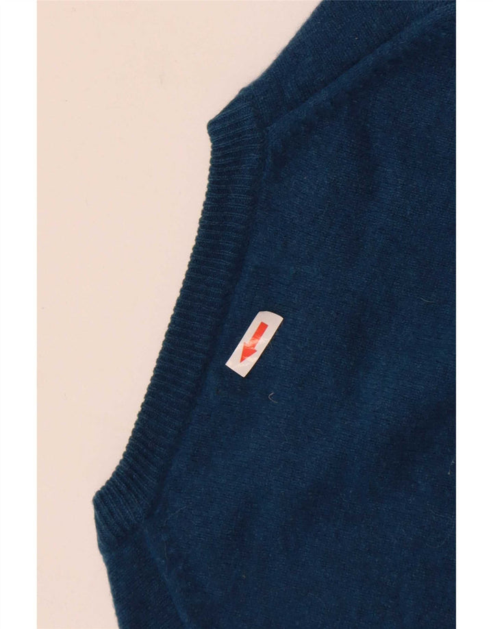 Marks & Spencer Herren-Pullover mit Rundhalsausschnitt, Mittelblaue Lammwolle
