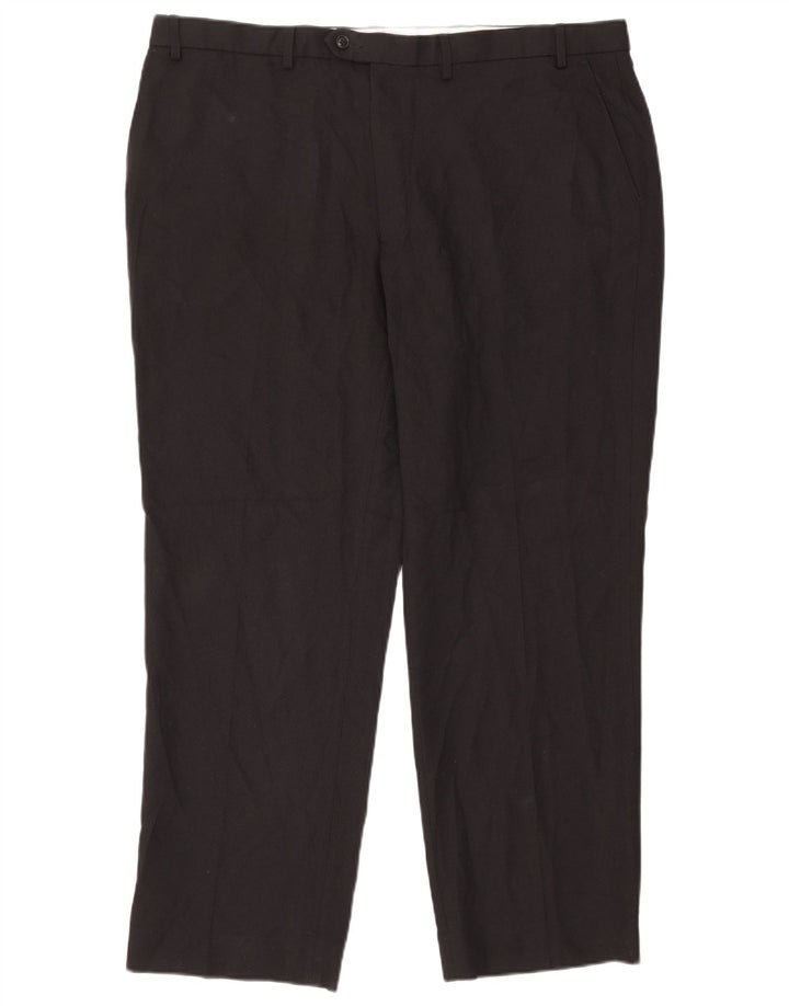 Gerade Herren-Anzughose von Marks & Spencer, W42, L31, schwarzes Polyester