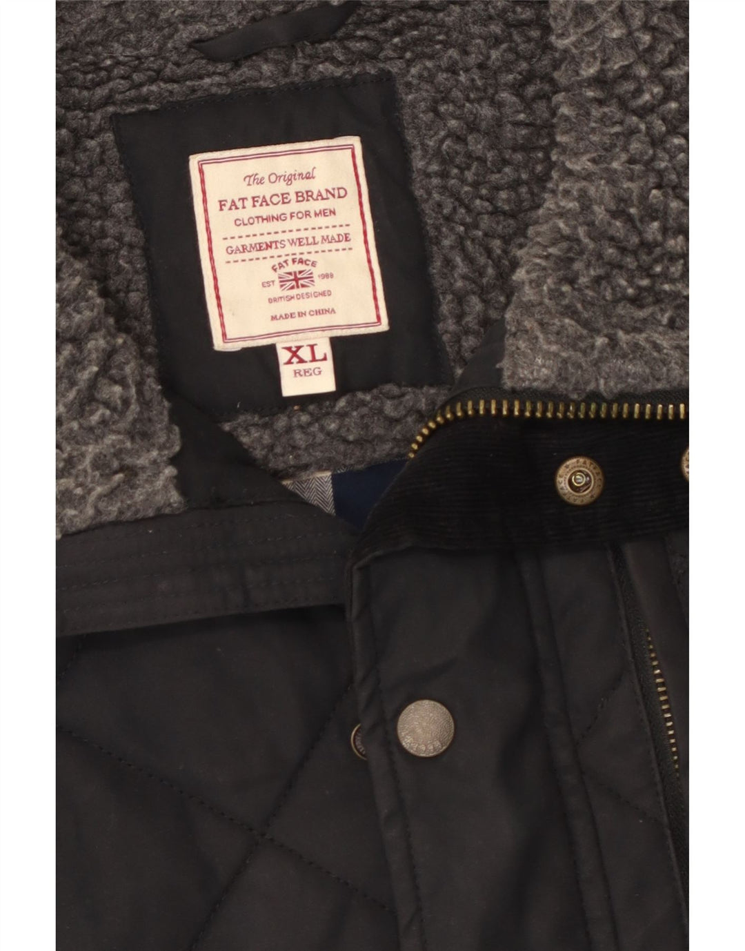 Fat Face Herren Steppweste UK 42 XL Schwarz Polyester