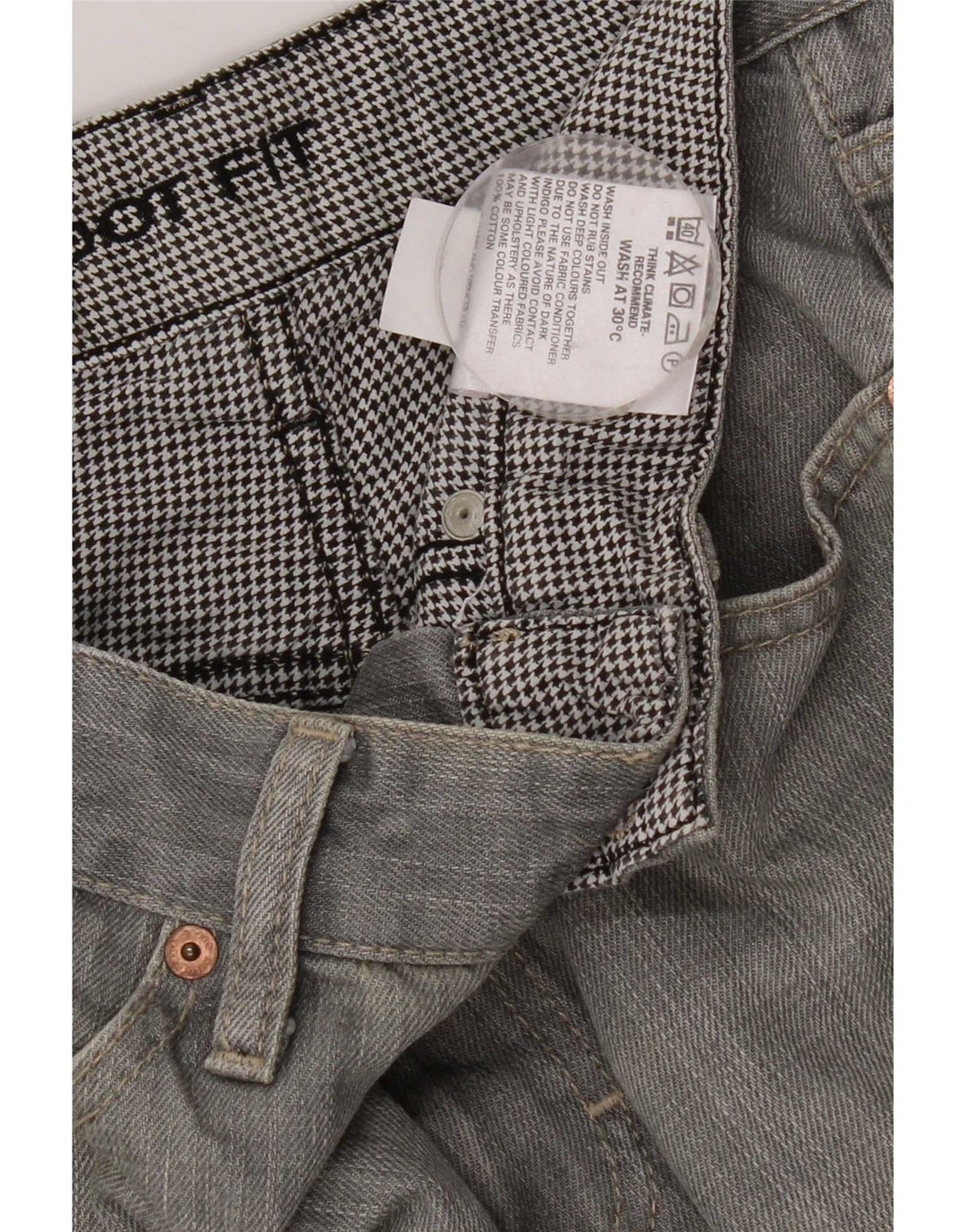 Marks & Spencer Herren Bootcut Jeans W30 L26 Graue Baumwolle