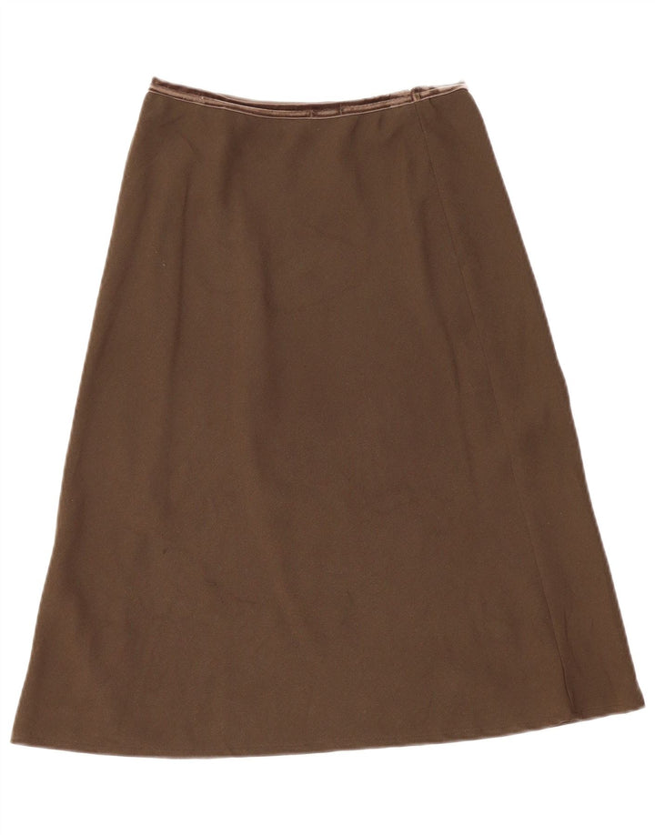 BENETTON Damen-Rock in A-Linie mit niedriger Taille, IT 42, Mittel W34, braun, Polyester